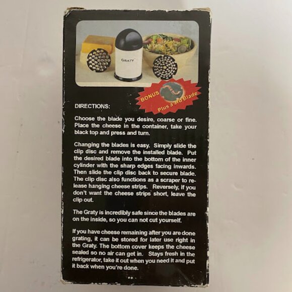 Graty Gourmet Cheese Grater 'As Seen On TV' Rotary Shredder with Blades - Picture 4 of 9